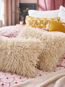 Faux Wool Decorative Pillow Case, Solid Color For Living Room And Bedroom,Fall Decor,Autumn Decor,Room Decor - Khaki - View 8
