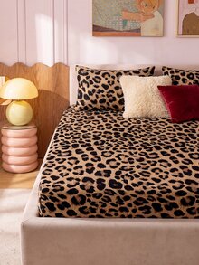 2/3pcs Brown Classic Leopard Print Fitted Sheet Set (1 Fitted Sheet + 1/2 Pillowcases), Mattress Protector, Bed Sheet, Soft And Breathable, --Twin, Full, Queen, King, Deep Pocket Design, Up To 11.8 Inches - Brown - View 8