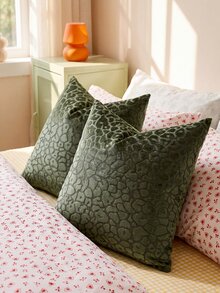 1pc Olive Green Leopard Print Pillow Cover (No Insert), Modern Jacquard Velvet Square Decorative Throw Pillow Case, Suitable For Sofa, Bed, Bedroom, Holiday, Party Decor, Gift, Home Decor, All Season - Olive Green - View 10