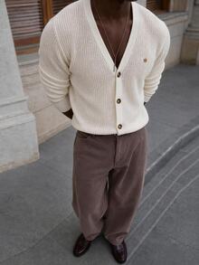 Mainfolk Men's Solid Color Casual Versatile Daily Travel Bib Halloween Winter Party Autumn - Beige - View 10