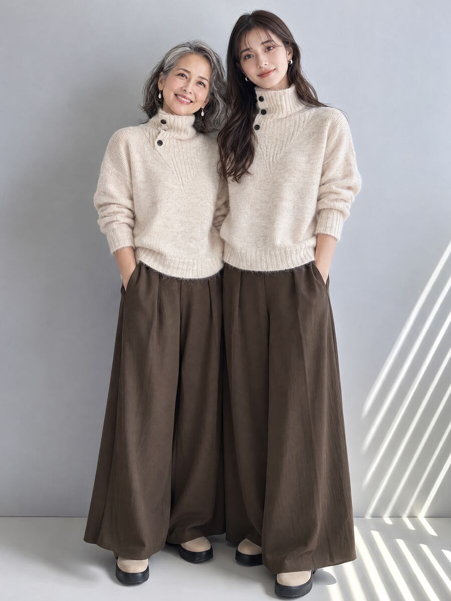 FRIFUL Women's Solid Color Casual Versatile Daily Wear Long Sleeve Sweater - Apricot - View 1