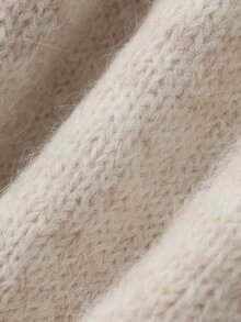 FRIFUL Women's Solid Color Casual Versatile Daily Wear Long Sleeve Sweater - Apricot - View 9