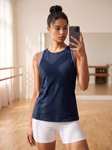 Cévolie Women's Colorblock Casual Versatile Daily Travel Sports T-Shirt - Blue - View 3
