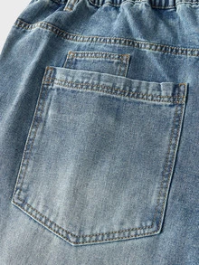 EASEVO Men's Plus Size Casual Daily Travel Denim Jeans With Pockets And Buttons Halloween Winter Party Autumn - Blue - View 6