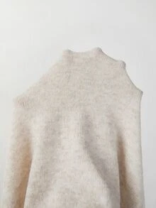 SHEIN Women Drawstring Hooded Knit Cardigan, Autumn Button Front Casual Sweater - Apricot - View 5