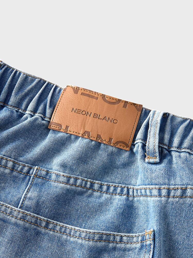 EASEVO Men's Plus Size Fashion Casual Wide Leg Jeans Halloween Winter Party Autumn  - Blue - View 6