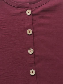Linhara CURVE 女款圓領長袖口袋洋裝，休閒洋裝，夏季洋裝，女款度假穿搭，海灘洋裝，秋季 - 酒紅色 - 查看 7