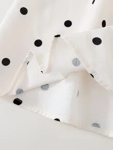 SHEIN LMoss Kids Baby Girl Woven Polka Dot Ruffle Sleeve Casual Dress - Black and White - View 6