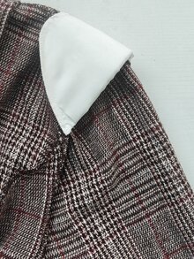 Auvina Women's V-Neck Button Decor Plaid Long Sleeve Blouse + Skirt Two Pieces Set Fall - Multicolor - View 7