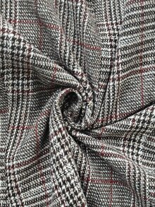 Auvina Women's V-Neck Button Decor Plaid Long Sleeve Blouse + Skirt Two Pieces Set Fall - Multicolor - View 9