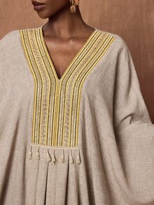Zivah Women's V-Neck Casual Party Dress - Apricot - View 7