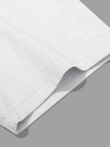 Manfinity Homme Men's Summer Letter Print Round Neck Short Sleeve Casual Versatile T-Shirt - White - View 7