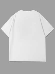 Manfinity Homme Men's Summer Letter Print Round Neck Short Sleeve Casual Versatile T-Shirt - White - View 2