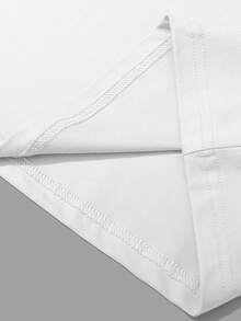Manfinity Homme Men's Summer Letter Print Round Neck Short Sleeve Casual Versatile T-Shirt - White - View 6