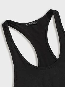 Manfinity Boyfriend Style Men Letter Graphic Racer Back Gym Tank Top - Black - View 3