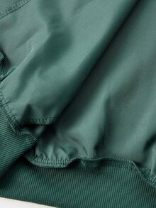 Manfinity CasualCool Plus Size Men's Casual Lightweight Solid Color Jacket, Summer - Dark Green - View 5