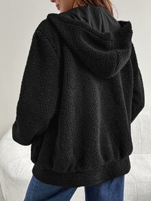 SHEIN 冬季孕婦純色休閒寬鬆大廓形日常居家旅行穿著 3合1外套 秋季黑色 - 黑色 - 查看 7