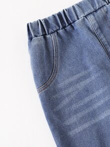 SHEIN 2件組女童秋冬返校套裝，8-13歲，粉色與綠色條紋休閒極簡圓領長袖衛衣上衣，搭配鬆緊腰偽口袋寬鬆長褲，舒適柔軟運動風通勤款，適合春夏秋冬外出，可作為禮物贈送 - 粉色 - 查看 8