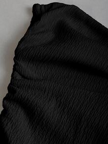 Sweetra Women's Elegant Strapless Double-Layer Mini Dress - Black - View 7