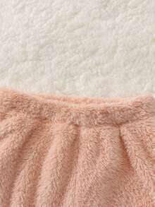 Girls' Autumn/Winter Flannel Set With Letter Embroidery - Apricot - View 5