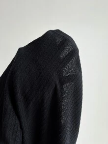 Elamini 女款休閒性感蕾絲拼接針織細肩帶背心，夏季/夜生活約會穿搭，黑白配色 - 黑色 - 查看 5