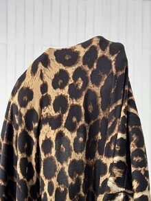 SHEIN EZwear Plus Size Fashion Leopard Print Jumpsuit Fall - Multicolor - View 8