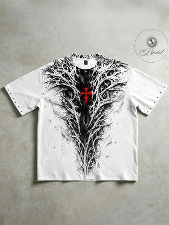 2026 Sommer Neues Herren T-Shirt Lässig Mode Punk Cool Street Style Kurzarm Rundhals Top