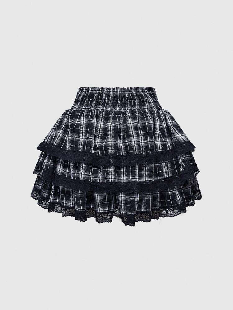 ROMWE EDITION Hime Gyaru Cute Sweet High Waist Cake Skirt For Women - Multicolor - View 2