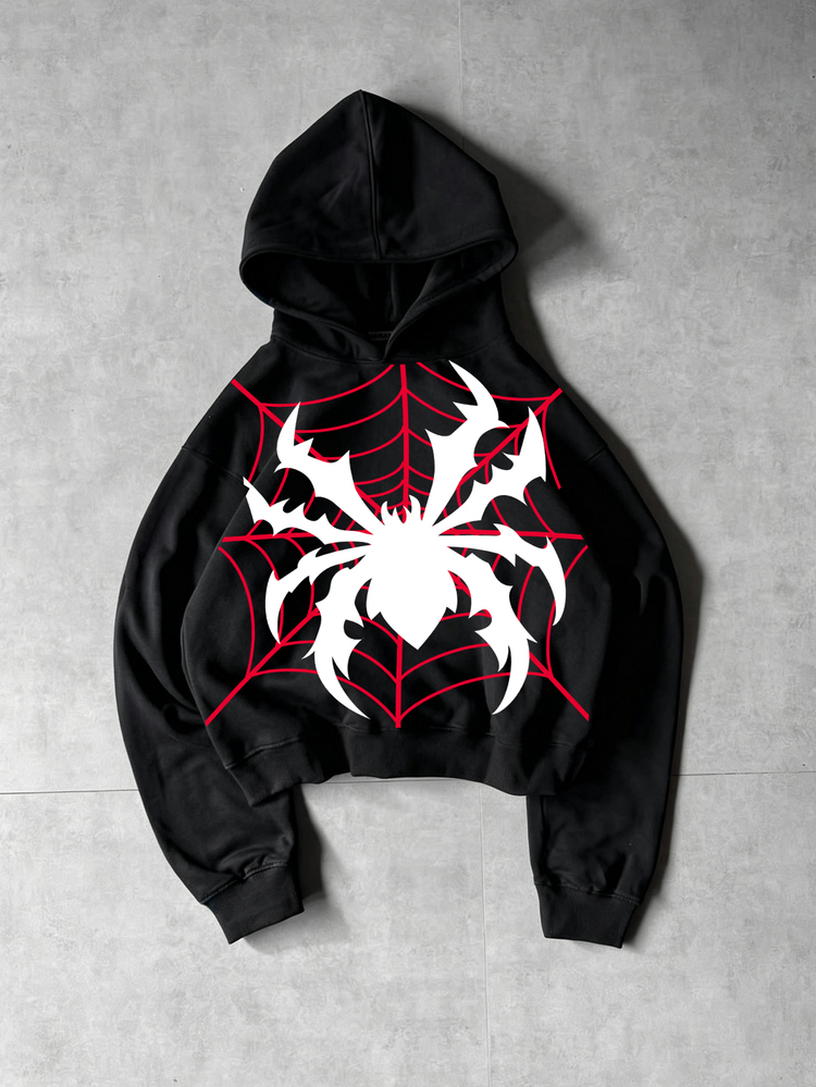 IslaSuriya Vintage Spider Print Pattern Men's High Street Casual Sweatshirt - Multicolor - View 7