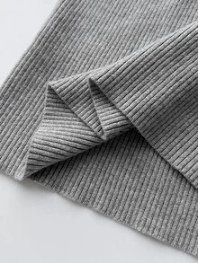Elamini Women's Solid Color Casual Versatile Daily Wear Long Sleeve Sweater - Grey - View 6