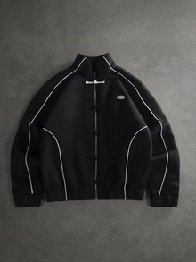 SLATEMANN Men's Colorblock Zipper Casual Versatile Daily Travel Long Sleeve Jacket - Black - View 7