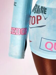 Amplova Women's Long Sleeve Sweatshirt Set, Sexy Avant-Garde Sexy Anime Graphic, Y2K Style, Suitable For Autumn/Winter Outfit - Pink - View 6