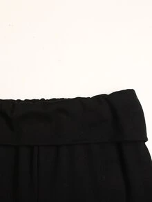 SHEIN Tween女孩黑色腰帶長褲，休閒日常百搭，適合秋冬/四季，校園、度假、街頭穿搭 - 黑色 - 查看 6