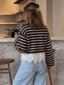 Serisse Women's Striped Casual Daily Long Sleeve Sweater - Multicolor - View 4