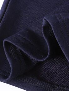 SHEIN Tween Girl Tween Girl Tween Girl Kids Colorblock Pleated Casual Versatile Daily Wear Wide Leg Sweatpants Winter - Navy Blue - View 6