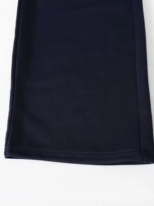 SHEIN Tween Girl Tween Girl Tween Girl Kids Colorblock Pleated Casual Versatile Daily Wear Wide Leg Sweatpants Winter - Navy Blue - View 5