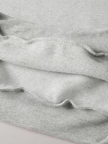 Chillumni Men's Grey & Black Horse Logo Print Hoodie, Casual Fashion Versatile Pattern Hoodie - Grey - View 5