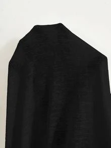 Easowa Sleeveless Open Front Solid Color Asymmetric Hem Vest Jacket Office Breakfast Everyday Everyday Travel In Autumn,Casual Black - Black - View 10