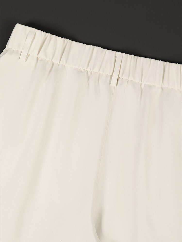 SLATEMANN Men's Solid Color Pocket Casual Business Commuter Pants - Beige - View 4