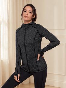 Eassivo Eassivo Jaket Olahraga Zip - Dark Grey - View 5