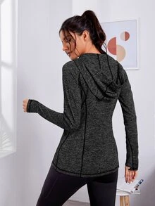 Eassivo Eassivo Jaket Olahraga Zip - Dark Grey - View 6