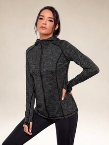 Eassivo Eassivo Jaket Olahraga Zip - Dark Grey - View 7