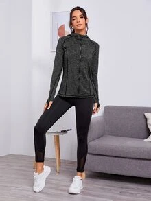 Eassivo Eassivo Jaket Olahraga Zip - Dark Grey - View 9
