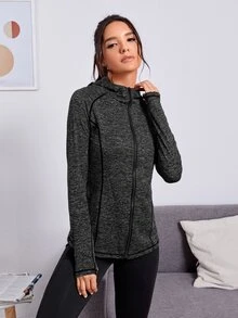Eassivo Eassivo Jaket Olahraga Zip - Dark Grey - View 11
