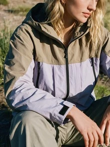 WanderVale Women's Colorblock Zipper Casual Daily Outdoor Softshell Jacket - Mauve Purple - View 7