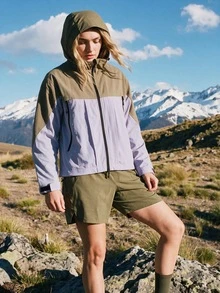 WanderVale Women's Colorblock Zipper Casual Daily Outdoor Softshell Jacket - Mauve Purple - View 4