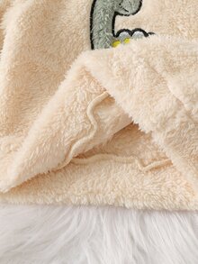 SHEIN 新生兒秋冬新款可愛恐龍刺繡長袖衛衣與純色抓絨褲2件套，圓領衛衣時尚簡約，上衣恐龍刺繡與褲子配色相配，適合戶外與日常活動 - 綠色 - 查看 6