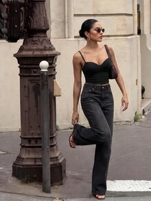 Silquee Women's Versatile Street Sexy Camisole Top, Fashionable Hot Girl Style - Black - View 1