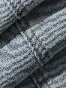 FRIFUL Women's Casual Flare Jeans With Pocket And Eyelet Lace-Up Design - Blue - View 3