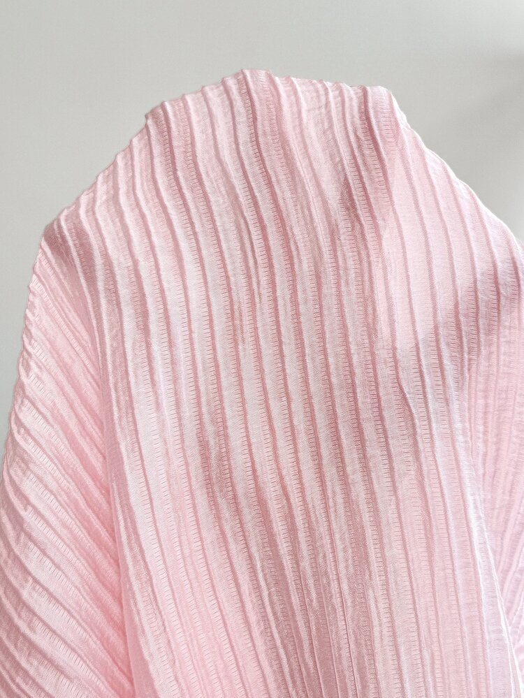 SHEIN 孕婦純色圓領燈籠袖優雅洋裝 秋季 - 粉色 - 查看 7